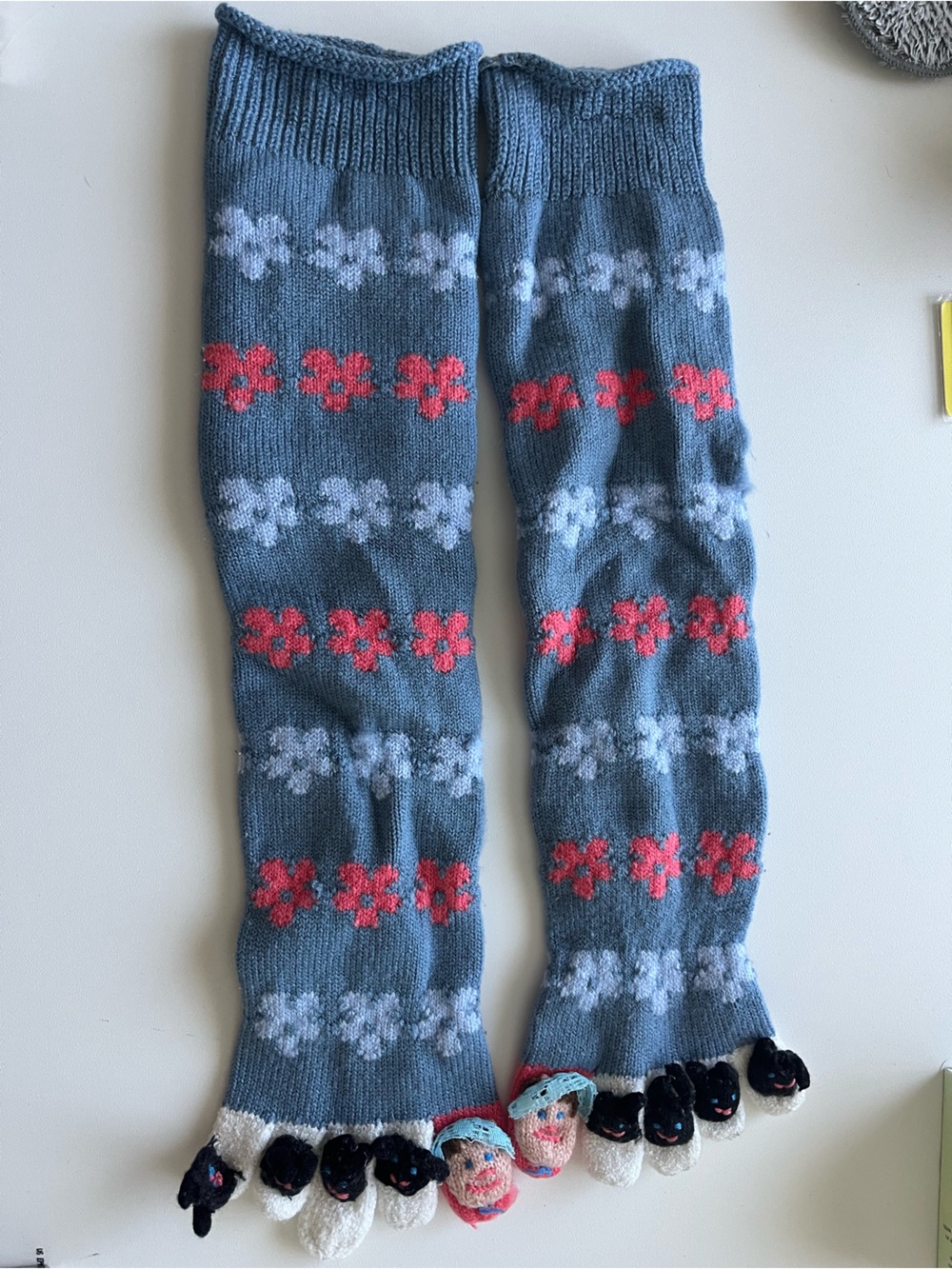 Blue Floral Toe Socks with Lil Bo Peep & Sheep - Picture 3 of 3